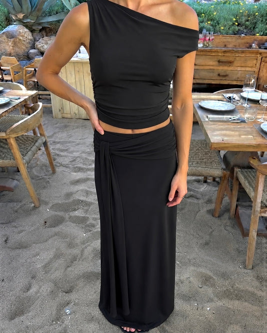 orīgamī knot skirt black